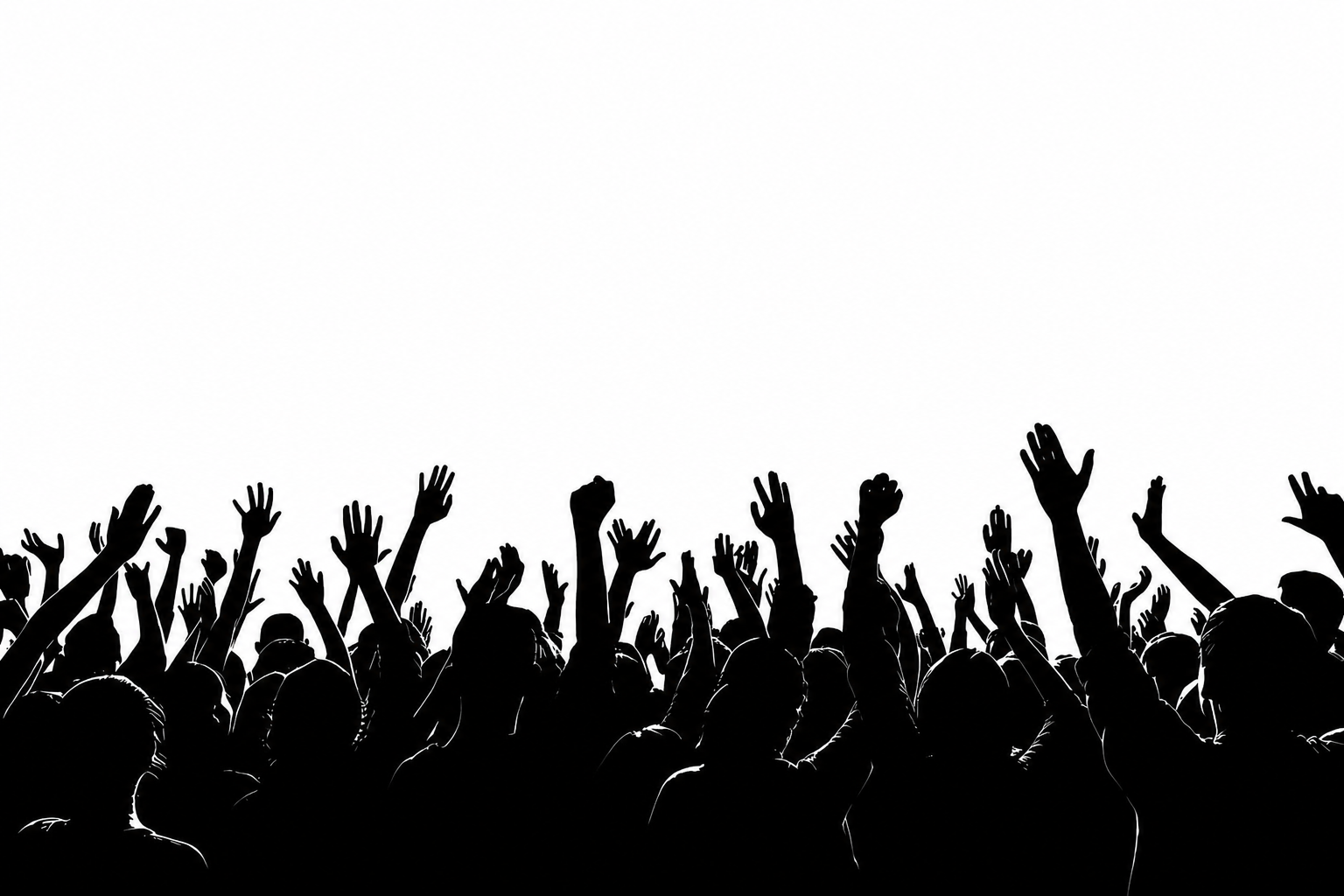 Audience silhouette celebrating at an event